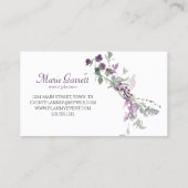 水彩ワイルドフラワーラベンダーフローラ 名刺 (裏面)