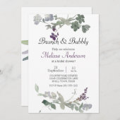 水彩ワイルドフラワーラベンダーブライダルブランチ (正面/裏面)