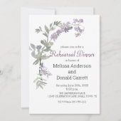 水彩ワイルドフラワーラベンダーリハーサルディナー 招待状 (正面)