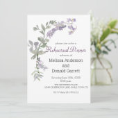 水彩ワイルドフラワーラベンダーリハーサルディナー 招待状 (スタンド正面)