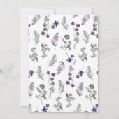 水彩ワイルドフラワーラベンダーリハーサルディナー 招待状 (裏面)