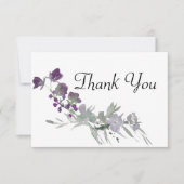 水彩ワイルドフラワーラベンダー サンキューカード (正面)