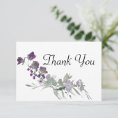 水彩ワイルドフラワーラベンダー サンキューカード (スタンド正面)
