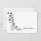 水彩ワイルドフラワーラベンダー サンキューカード (裏面)