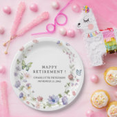 水彩ワイルドフラワーリタイアメントパーティー ペーパープレート (パーティー)