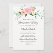 水彩ワイルドフラワーリタイアメントパーティー 招待状 (正面)