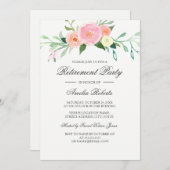 水彩ワイルドフラワーリタイアメントパーティー 招待状 (正面/裏面)