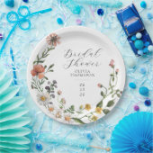 水彩ワイルドフラワーリーススクリプトブライダルシャワー ペーパープレート (パーティー)