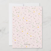 水彩ワイルドフラワーリースピンクブライダルシャワー 招待状 (裏面)