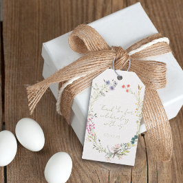 水彩ワイルドフラワーリース ギフトタグ