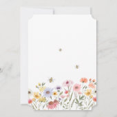 水彩ワイルドフラワーリース&レース日付を保存 セーブザデート (裏面)