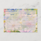 水彩ワイルドフラワーレシピエンクロージャカード エンクロージャーカード (正面)