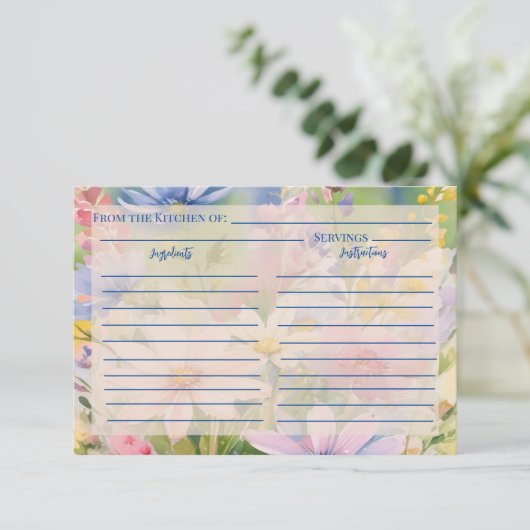 水彩ワイルドフラワーレシピエンクロージャカード エンクロージャーカード (スタンド正面)