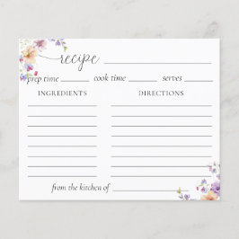 水彩ワイルドフラワーレシピカード