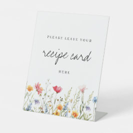 水彩ワイルドフラワーレシピカード 台座サイン
