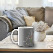 水彩ワイルドフラワーレター灰色のコーヒーマグ コーヒーマグカップ