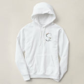 水彩ワイルドフラワーレターS黒 パーカ (デザイン正面)