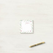 水彩ワイルドフラワー付き/名前をカスタムする パーソナライズされた ポストイット (デスク上)