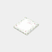 水彩ワイルドフラワー付き/名前をカスタムする パーソナライズされた ポストイット (アングル)