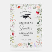 水彩ワイルドフラワー卒業ウェルカムサイン アクリルサイン (正面)