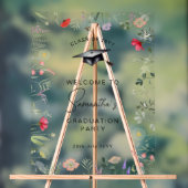 水彩ワイルドフラワー卒業ウェルカムサイン アクリルサイン (ニュートラル)