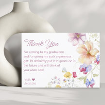 水彩ワイルドフラワー卒業ピンクスクリプト