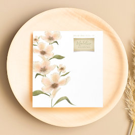 水彩ワイルドフラワー名前をカスタムするヴィンテージフローラ ノートパッド