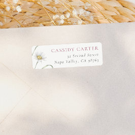 水彩ワイルドフラワー名姓差出人住所 ラベル