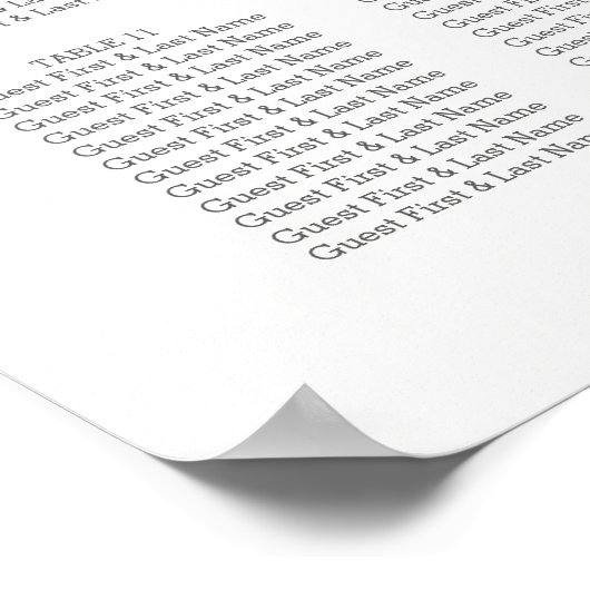 水彩ワイルドフラワー座席表14表 ポスター (角)