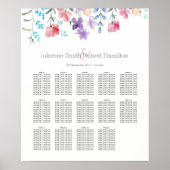 水彩ワイルドフラワー座席表14表 ポスター (正面)