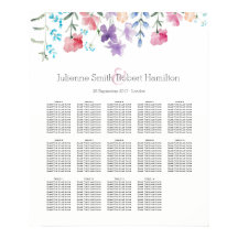 水彩ワイルドフラワー座席表14表