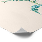 水彩ワイルドフラワー庭園の結婚式座席表 ポスター (角)