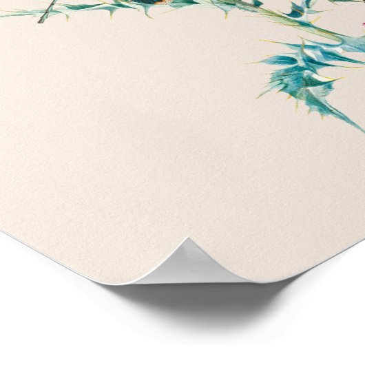 水彩ワイルドフラワー庭園の結婚式座席表 ポスター (角)