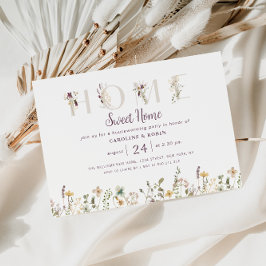 水彩ワイルドフラワー引っ越し祝いパーティーパーティー 招待状