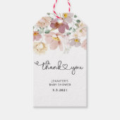 水彩ワイルドフラワー感謝していユラベル ギフトタグ (正面)