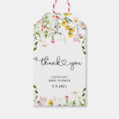 水彩ワイルドフラワー感謝していユラベル ギフトタグ (正面)