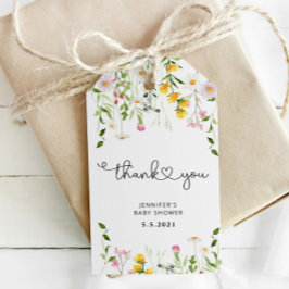 水彩ワイルドフラワー感謝していユラベル ギフトタグ