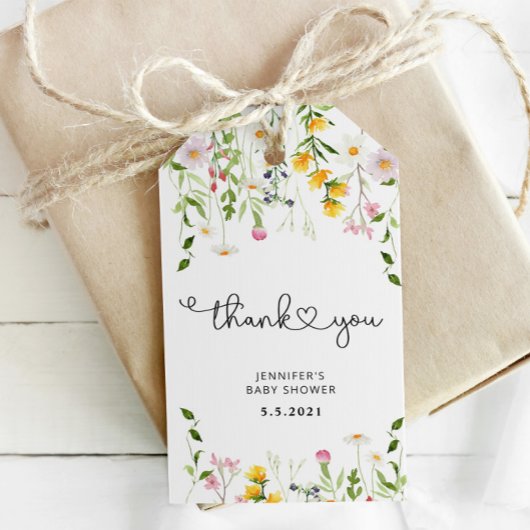 水彩ワイルドフラワー感謝していユラベル ギフトタグ