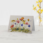 水彩ワイルドフラワー折り畳みグリーティングカード カード (黄色い花)