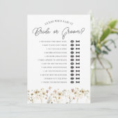 水彩ワイルドフラワー推測の花嫁または花婿カード 招待状 (スタンド正面)