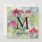 水彩ワイルドフラワー日付を保存 (正面)