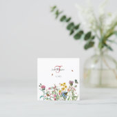 水彩ワイルドフラワー昆虫フローラ花屋 スクエア名刺 (スタンド正面)