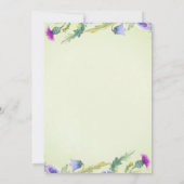 水彩ワイルドフラワー春グリーンベビーシャワー 招待状 (裏面)