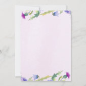 水彩ワイルドフラワー春ピンクベビーシャワー 招待状 (裏面)