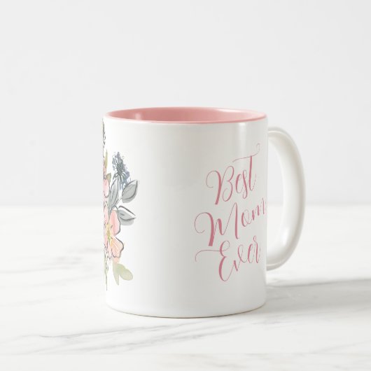 水彩ワイルドフラワー最高のフローラマザーズ ツートーンマグカップ (正面右)