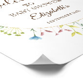 水彩ワイルドフラワー牧草地フレーム ポスター (角)