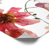 水彩ワイルドフラワー素朴結婚ズ ポスター (角)