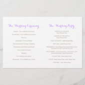 水彩ワイルドフラワー紫の灰色の結婚式プログラム (裏面)