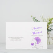 水彩ワイルドフラワー紫の灰色の結婚式プログラム (スタンド正面)