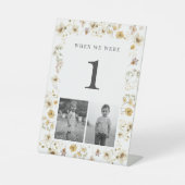 水彩ワイルドフラワー結婚のエージテーブル番号 台座サイン (正面)